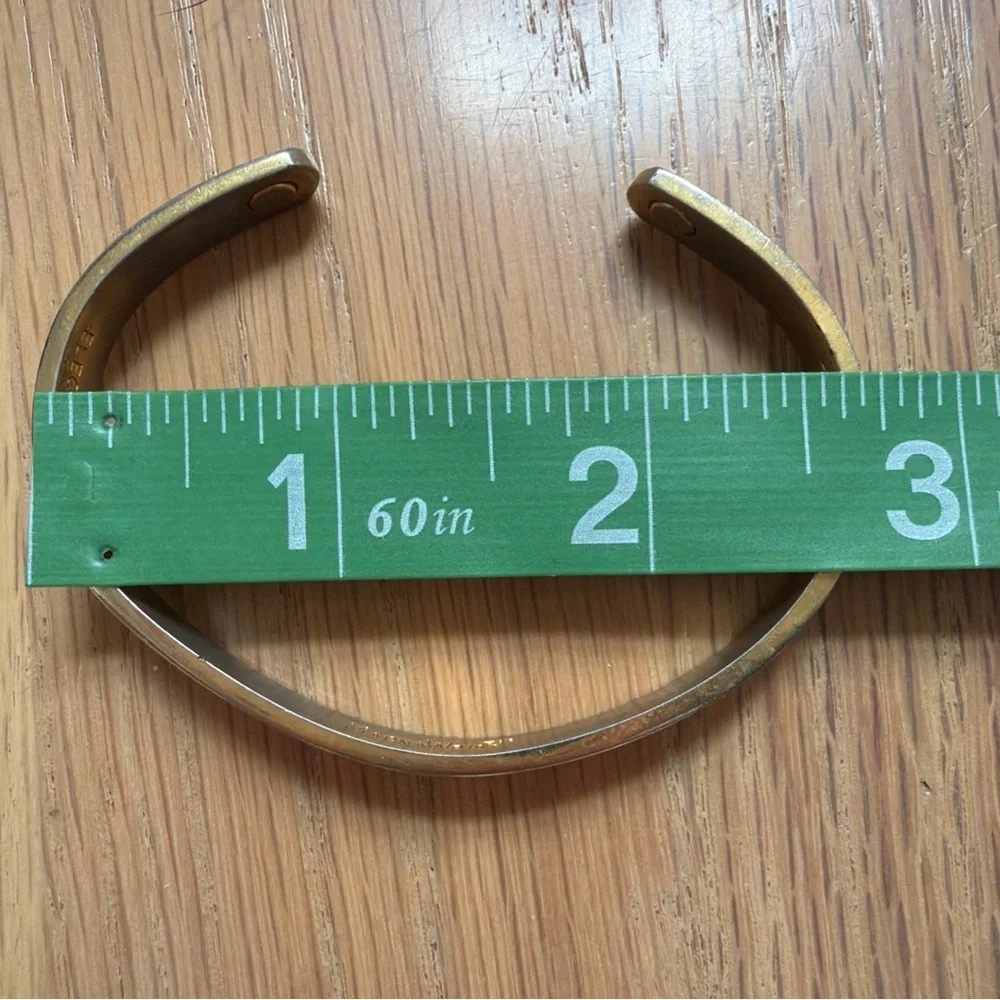 Vintage 24K Electro Plated Magnetic Gold Silvertone Cuff Bracelet 6-5/8